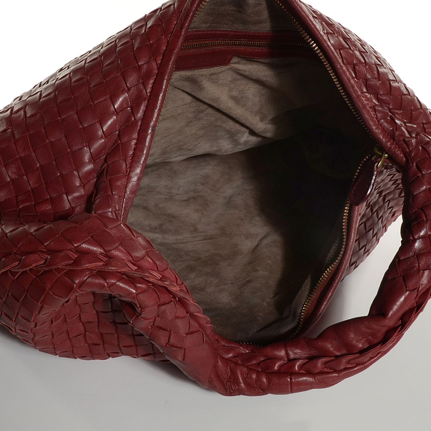 Nappa Intrecciato Pleated Large Veneta Hobo Eclipse