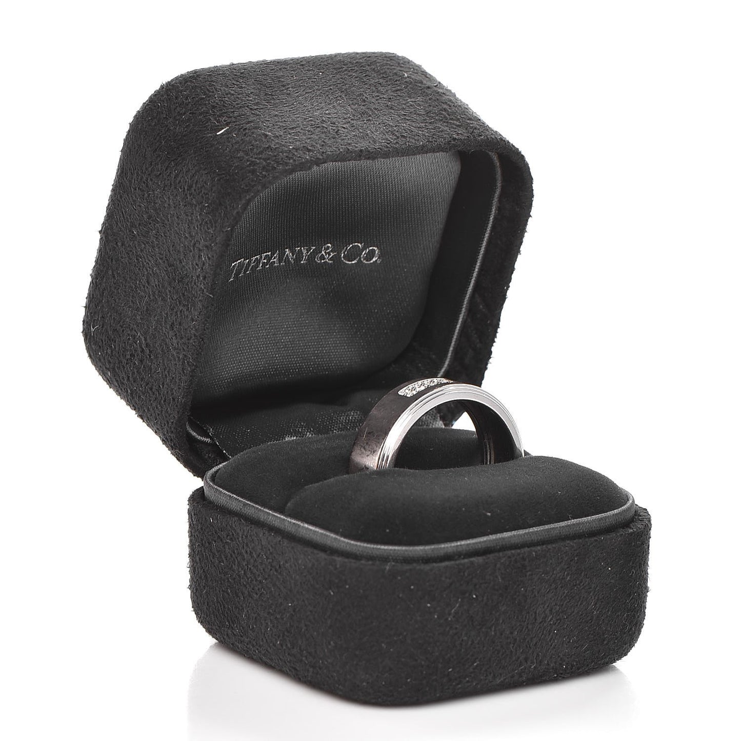 18K White Gold Diamond Century Men's Wedding Band Ring 62 10