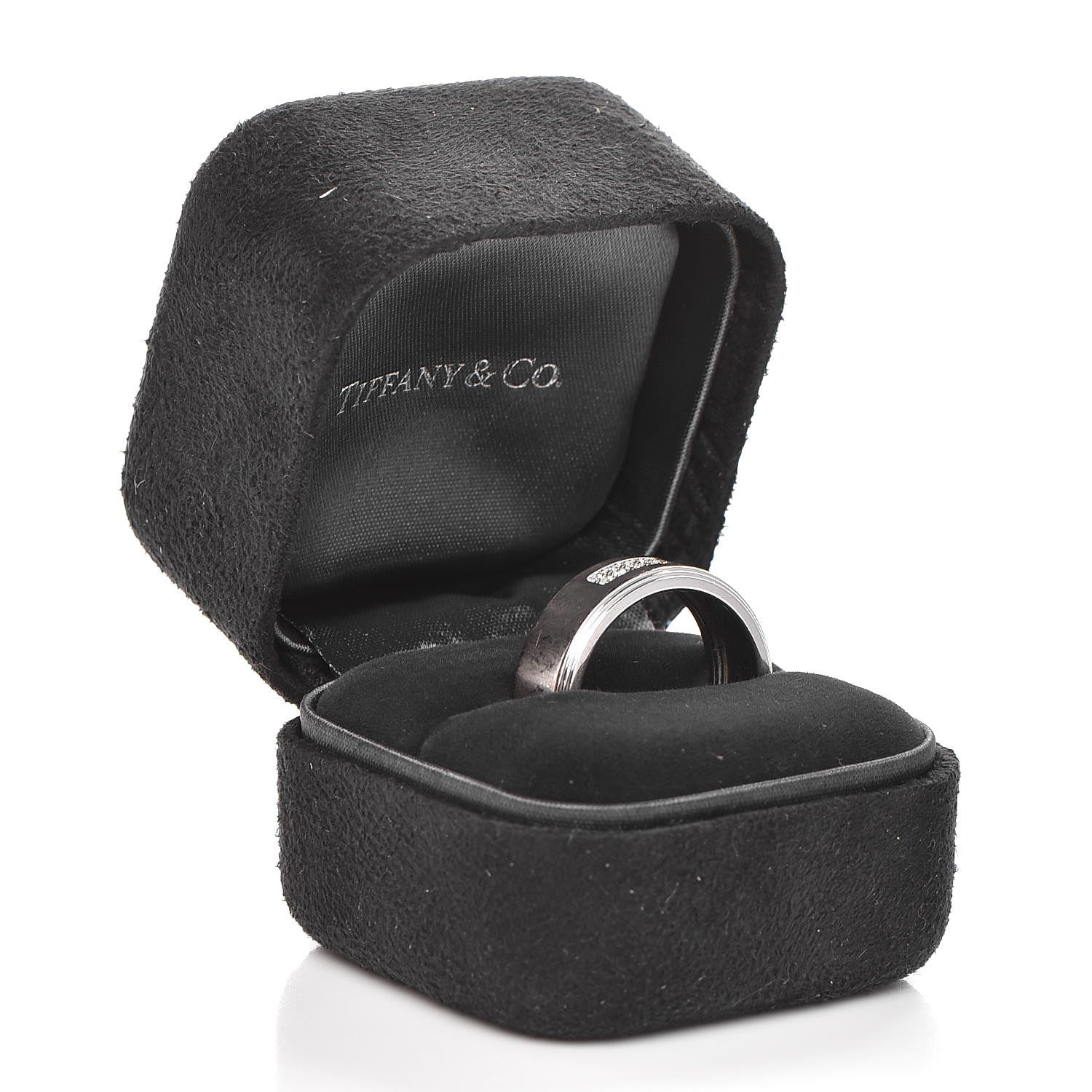 Tiffany 18K White Gold Diamond Century Men's Wedding Band Ring 62 10 6 of 6