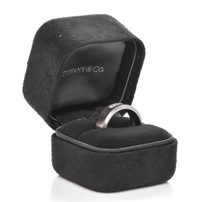 Tiffany 18K White Gold Diamond Century Men's Wedding Band Ring 62 10 6 of 6