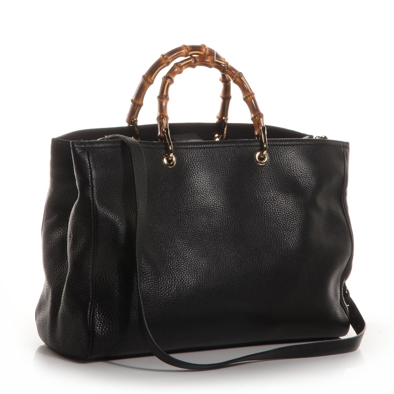 Gucci Leather Large Bamboo Shopper Tote Black 3 of 8