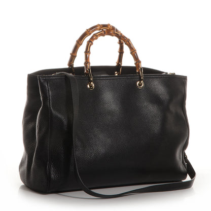 Gucci Leather Large Bamboo Shopper Tote Black 3 of 8
