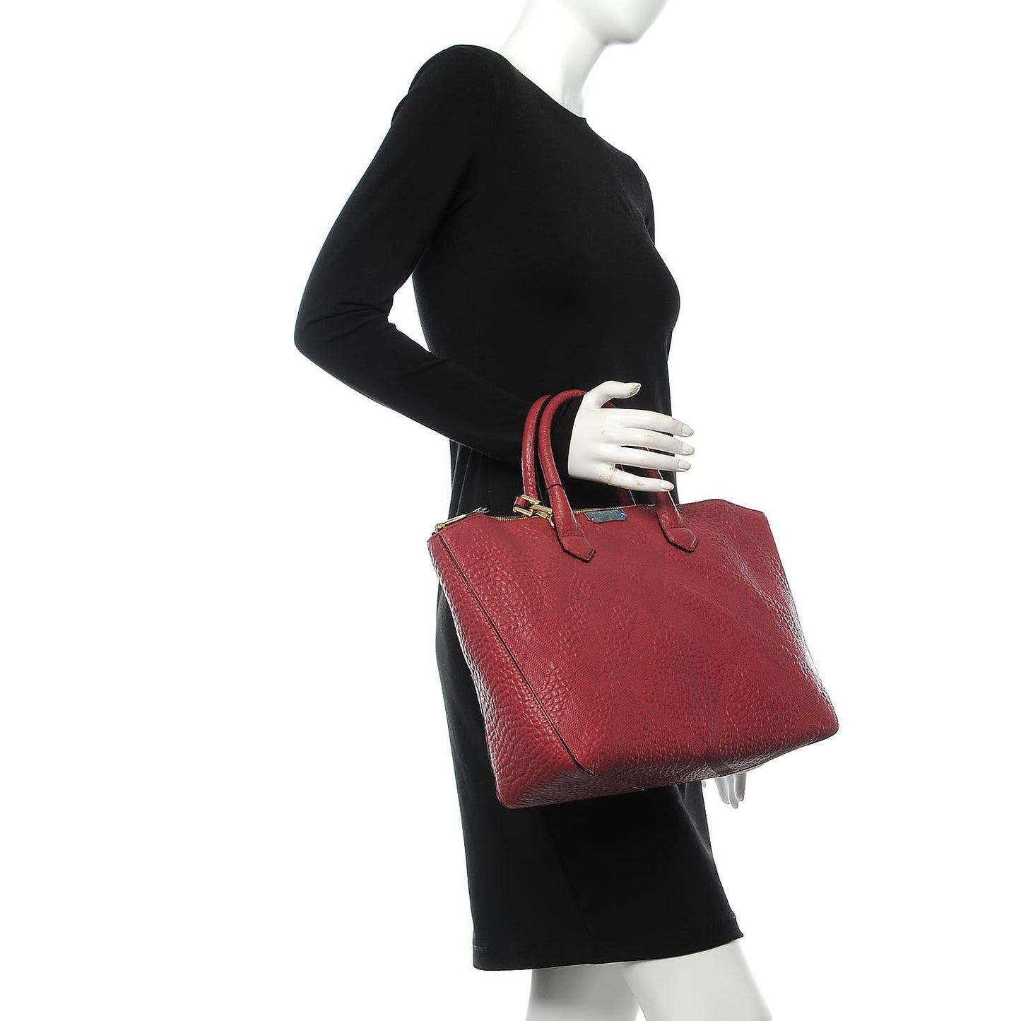 Heritage Grain Check Embossed Medium Dewsbury Tote Peony Rose