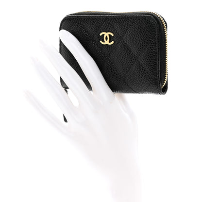 Chanel Caviar Quilted Zip Coin Purse Black 2 of 7