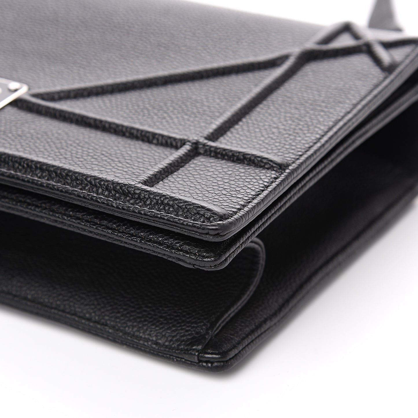 Grained Calfskin Medium Diorama Flap Bag Black
