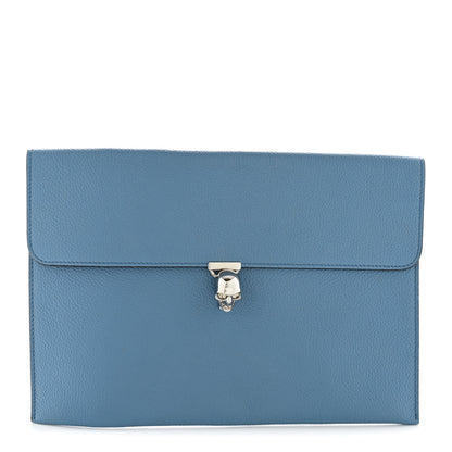 Alexander McQueen Calfskin Skull Envelope Clutch Blue 1 of 11