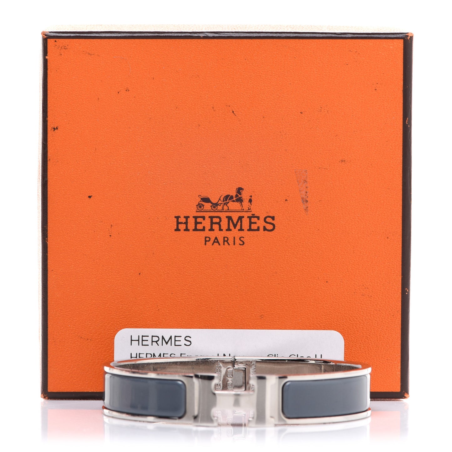 Enamel Narrow Clic Clac H Bracelet PM Ardoise