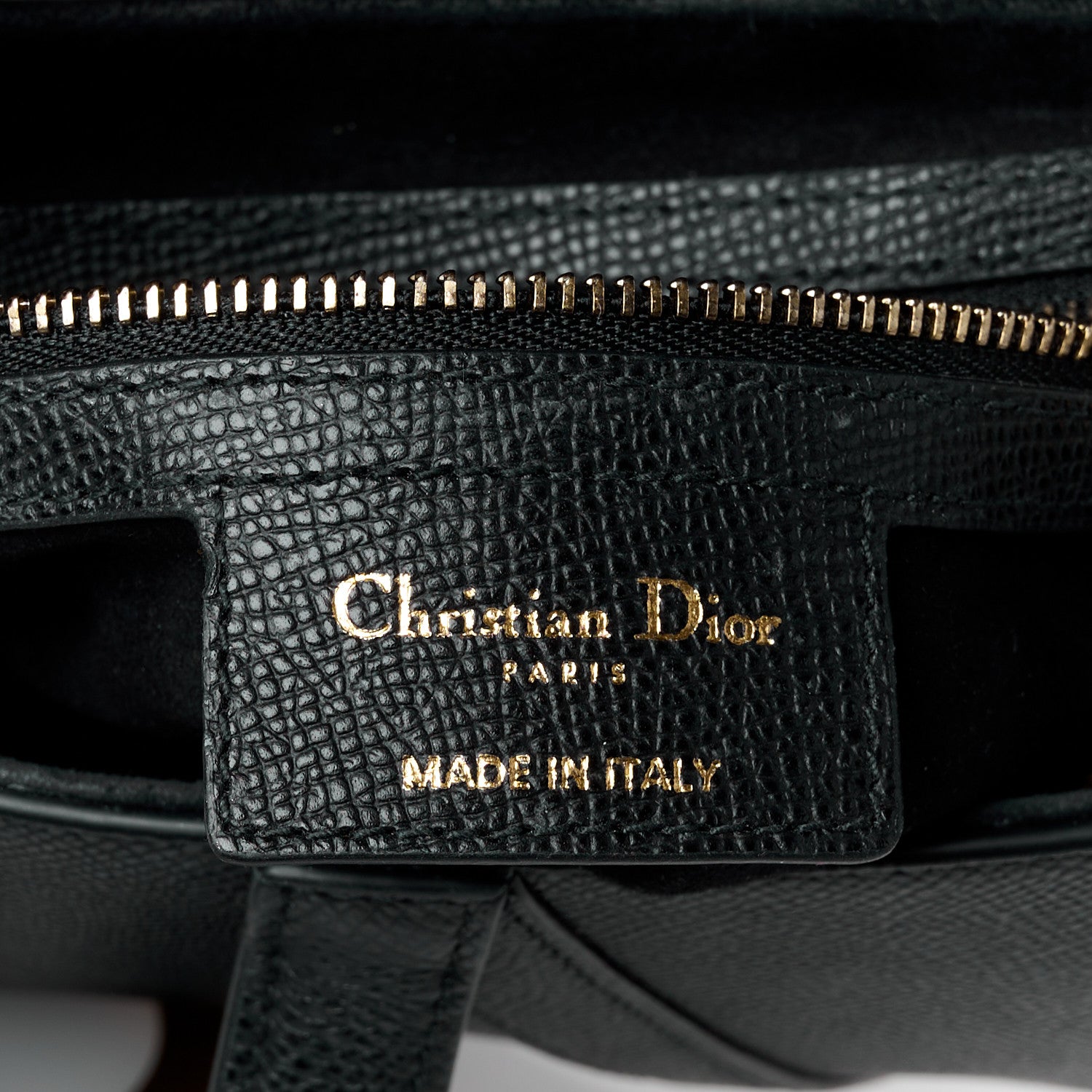 Christian Dior Grained Calfskin Saddle Bag With Strap Black 6 of 16