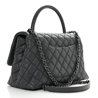 Chanel Caviar Quilted Small Coco Handle Flap Grey 2 of 10