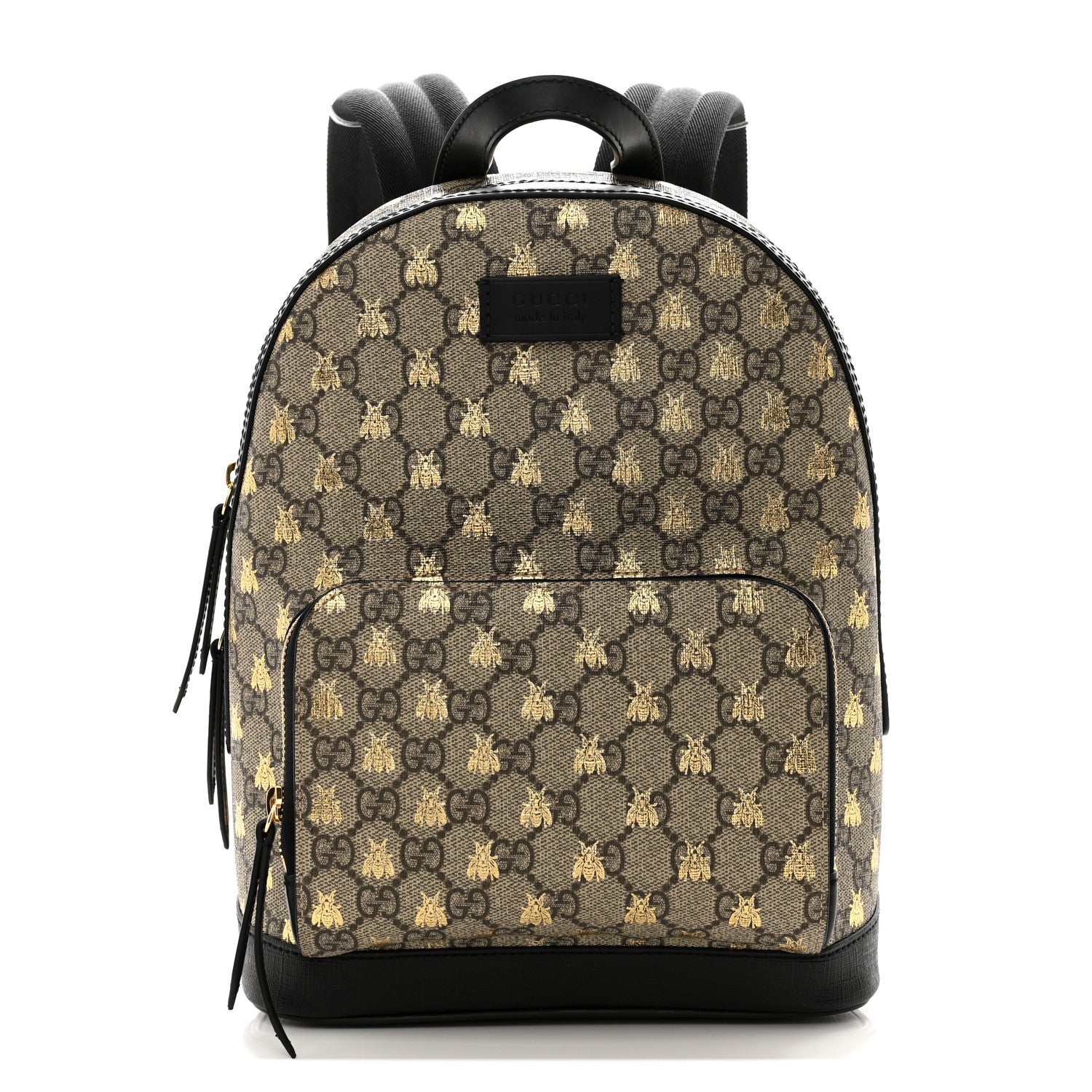 Gucci GG Supreme Monogram Bees Print Small Day Backpack Beige Oro Black 1 of 10