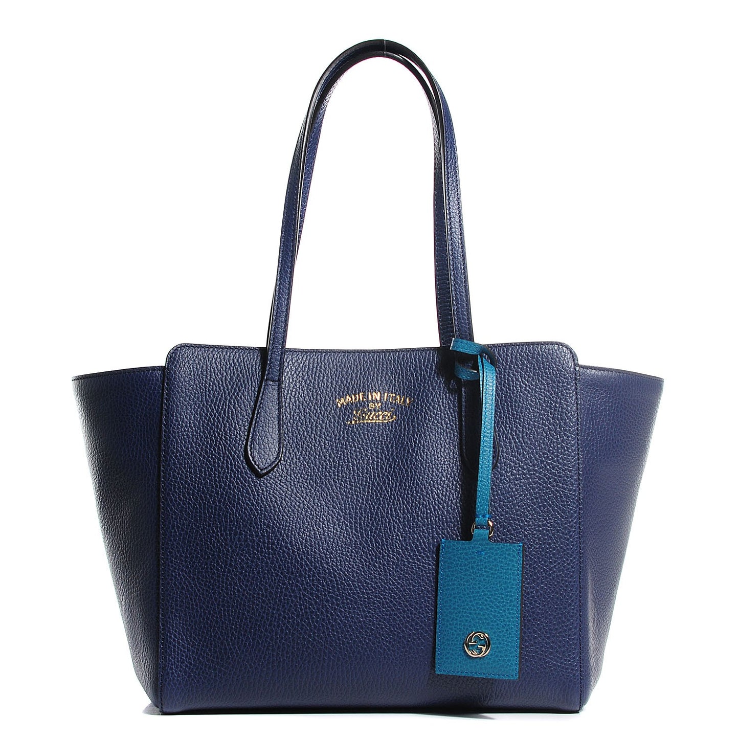 Dollar Calfskin Small Swing Tote Classic Marine Deep Cobalt