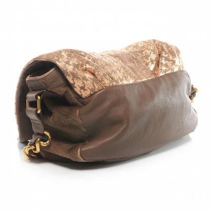 Marc Jacobs Calf Hair and Leather Houndstooth Print Rockstar Jennifer Bag Taupe 3 of 7