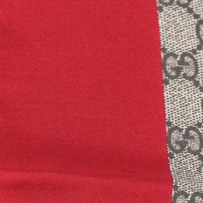 Gucci Silk Twill GG Monogram Special Florio Square Scarf Beige Red 20 of 24