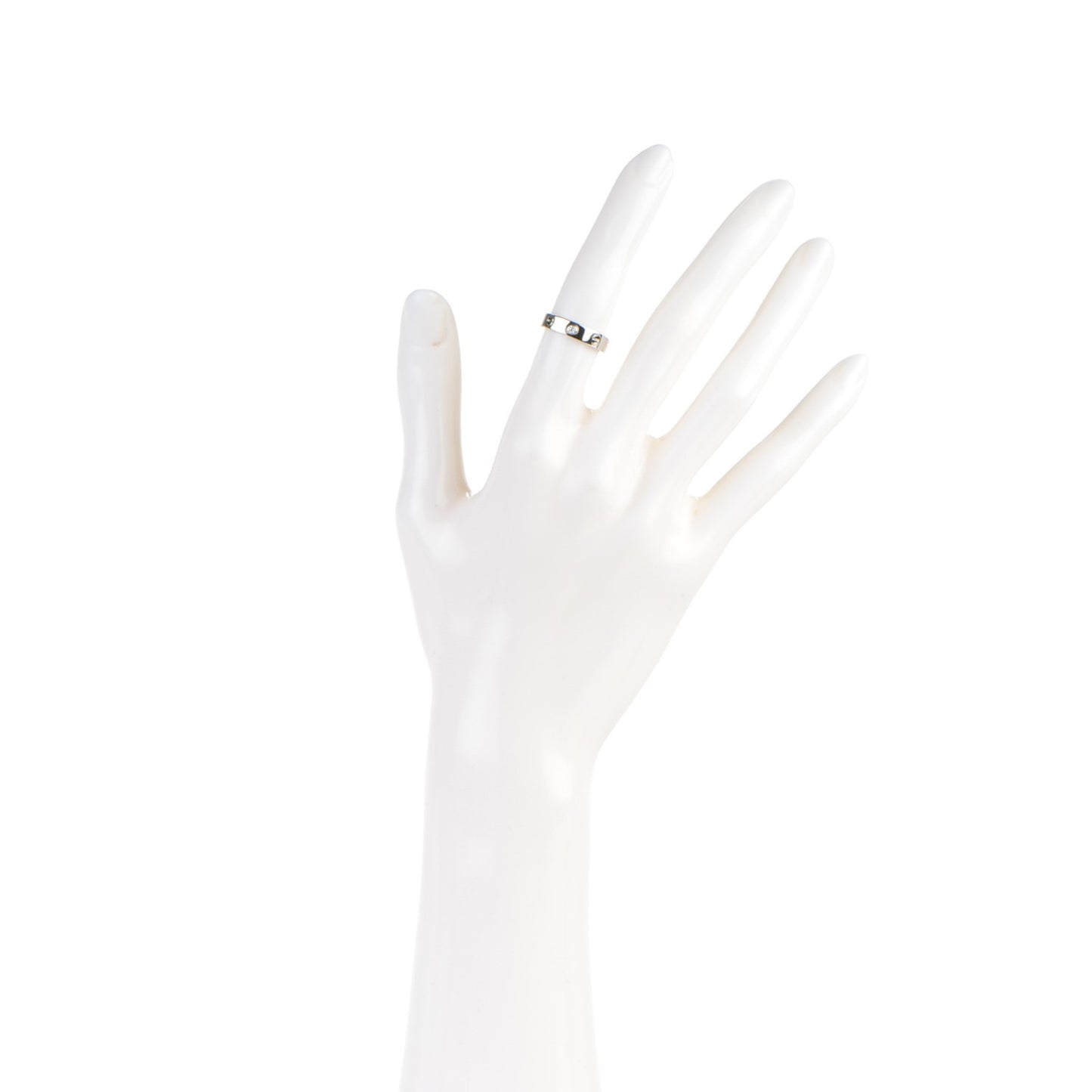18K White Gold Diamond 4mm LOVE Wedding Band Ring 47 4