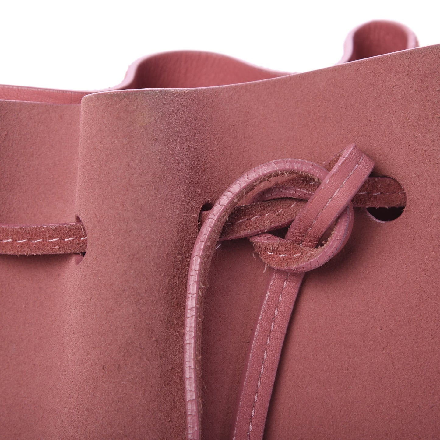 Suede Mini Mini Bucket Bag Blush