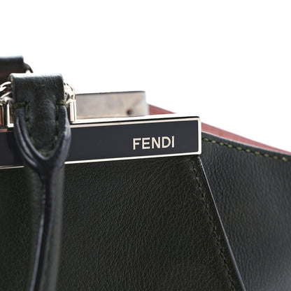 Fendi Vitello Dolce Marmol Shiny Nappa Petite 3Jours Tote Verde Prato 6 of 13