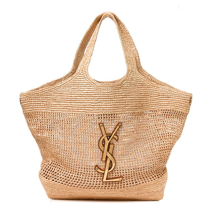 Saint Laurent Raffia Icare Shopping Tote Natural 1 of 11