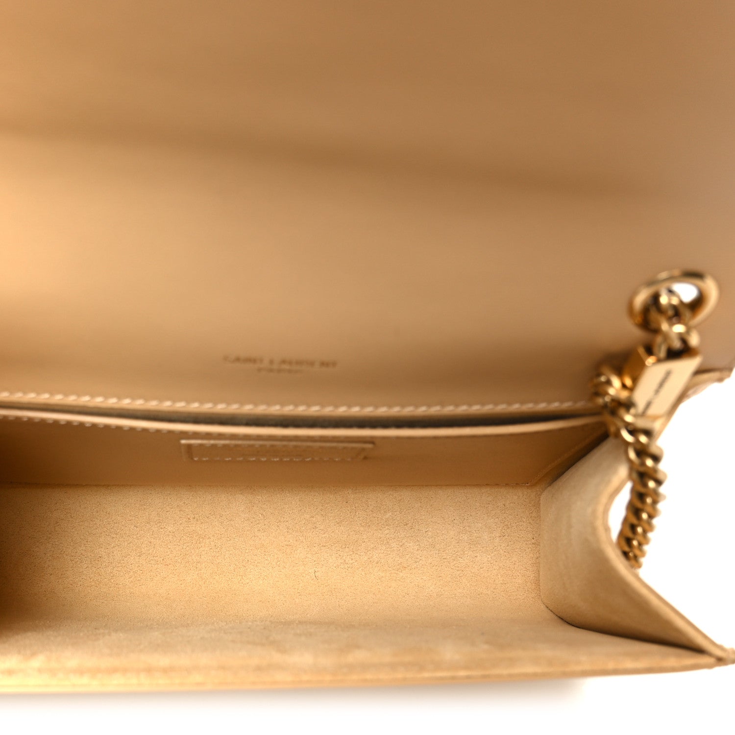 Saint Laurent Metallic Calfskin Small Classic Monogram Kate Tassel Satchel Gold 5 of 11