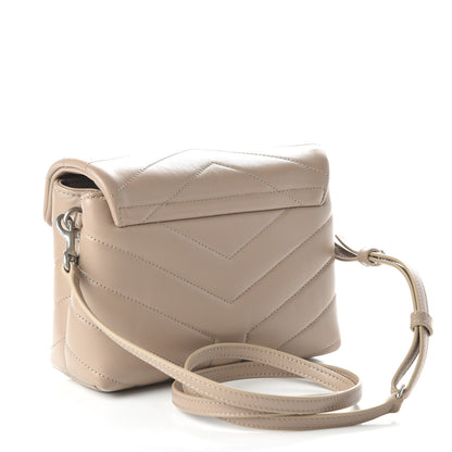 Saint Laurent Calfskin Y Quilted Monogram Toy Loulou Crossbody Bag Dusty Grey 3 of 10
