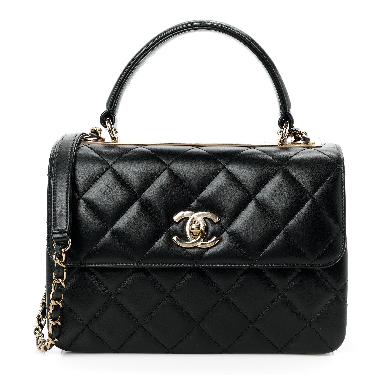 Chanel Lambskin Quilted Small Trendy CC Dual Handle Flap Bag Black 1 of 14