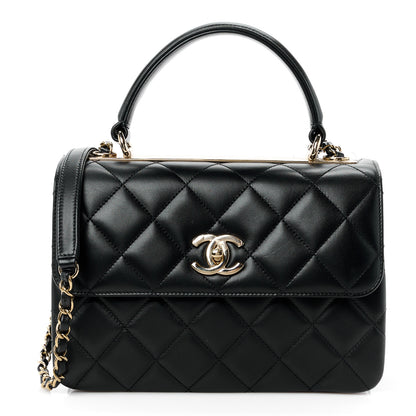 Chanel Lambskin Quilted Small Trendy CC Dual Handle Flap Bag Black 1 of 14