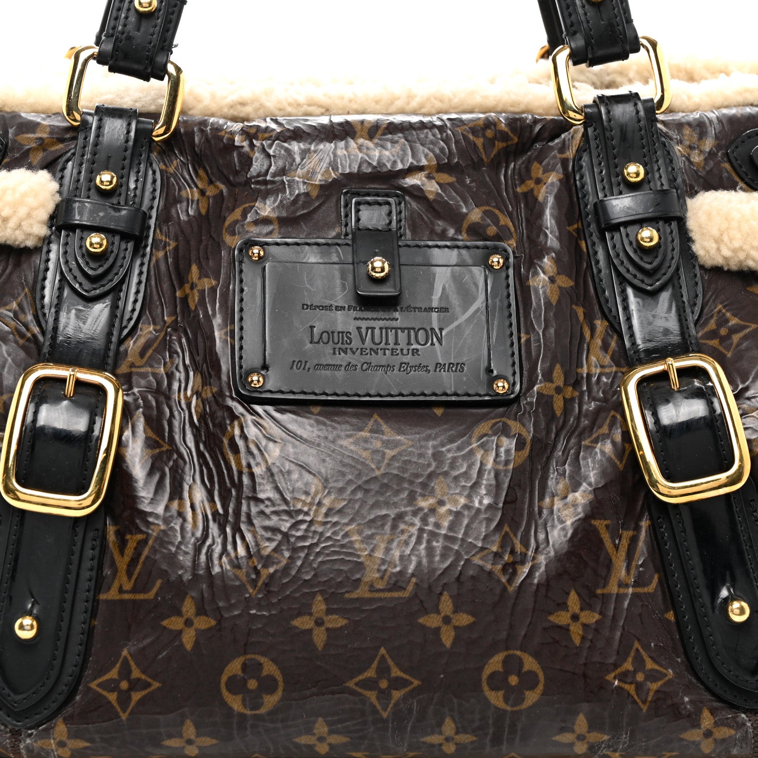 Louis Vuitton Patent Monogram Shearling Sac Thunder 8 of 11