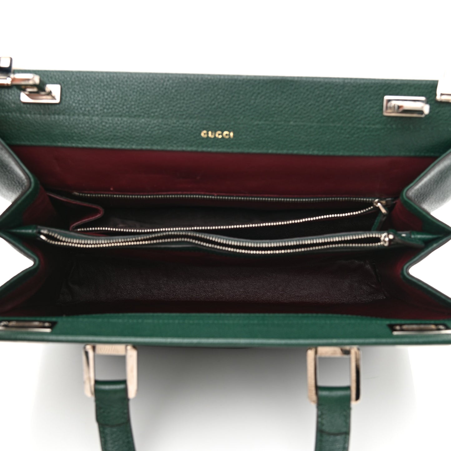 Grainy Calfskin Medium Zumi Top Handle Bag Vintage Green