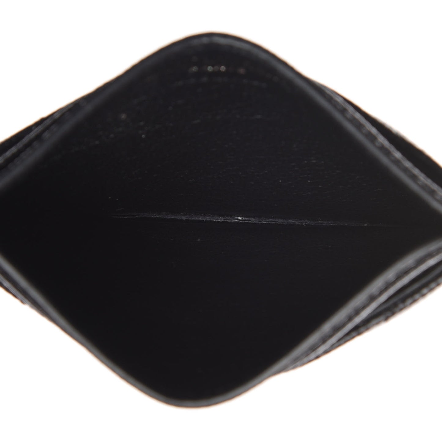 Grain De Poudre Matelasse Chevron Monogram Credit Card Case Black