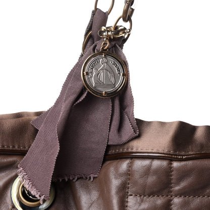 Lanvin Lambskin Quilted Amalia Cabas Tote Brown 14 of 23