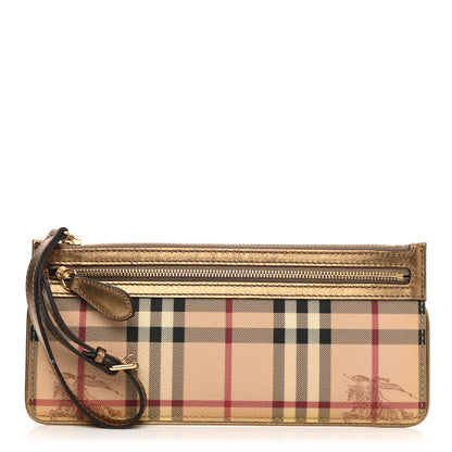 Burberry Haymarket Check Zip Pouch Gold 1 of 6