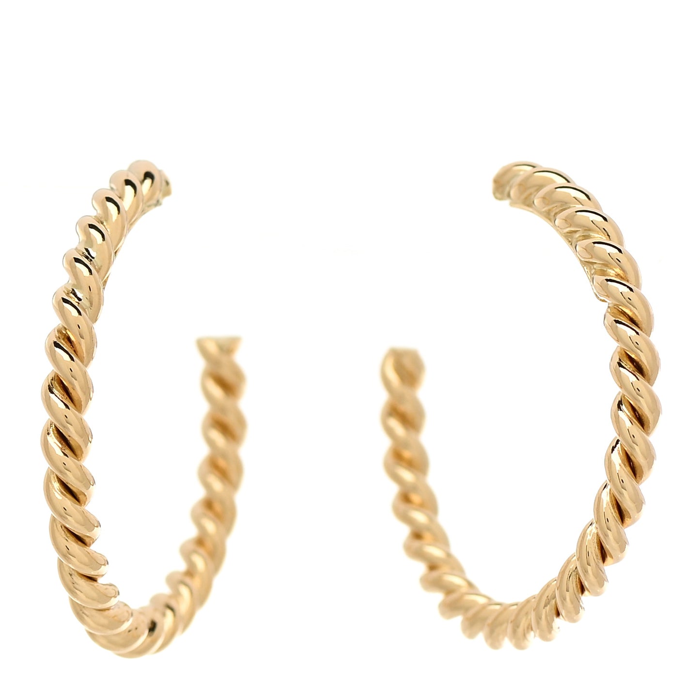 18K Yellow Gold Small Twist Hoop Earrings