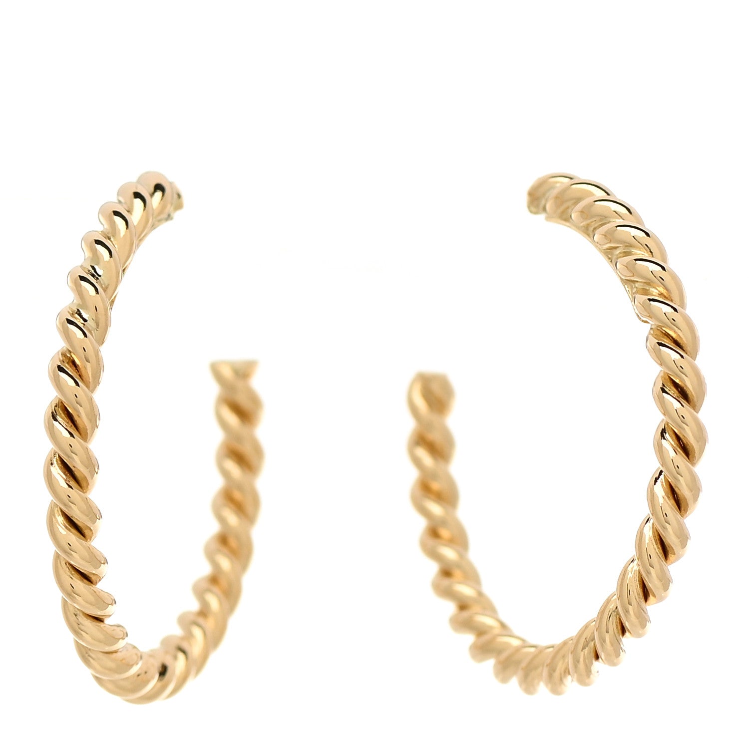 Tiffany 18K Yellow Gold Small Twist Hoop Earrings 1 of 4