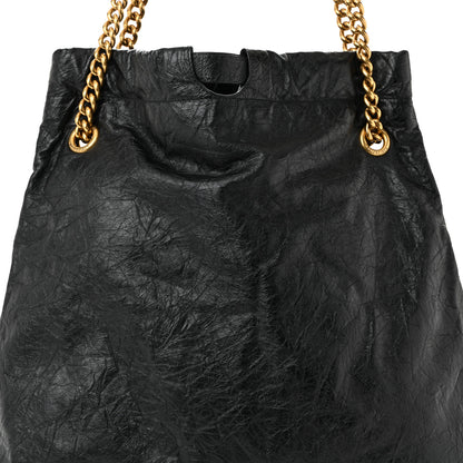 Balenciaga Crushed Calfskin Crush Medium Chain Tote  Black 8 of 11