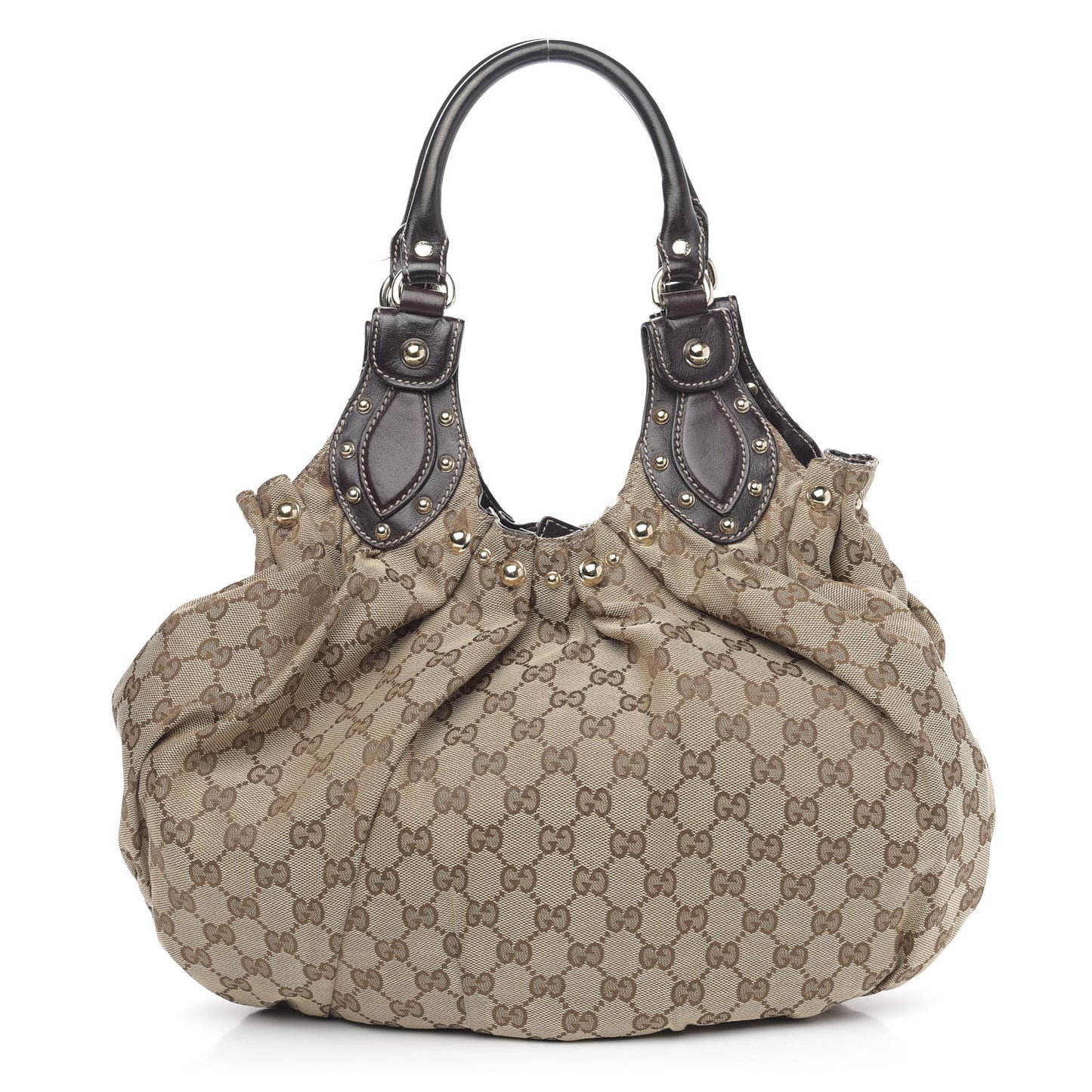 Monogram Studded Pelham Tote Dark Brown