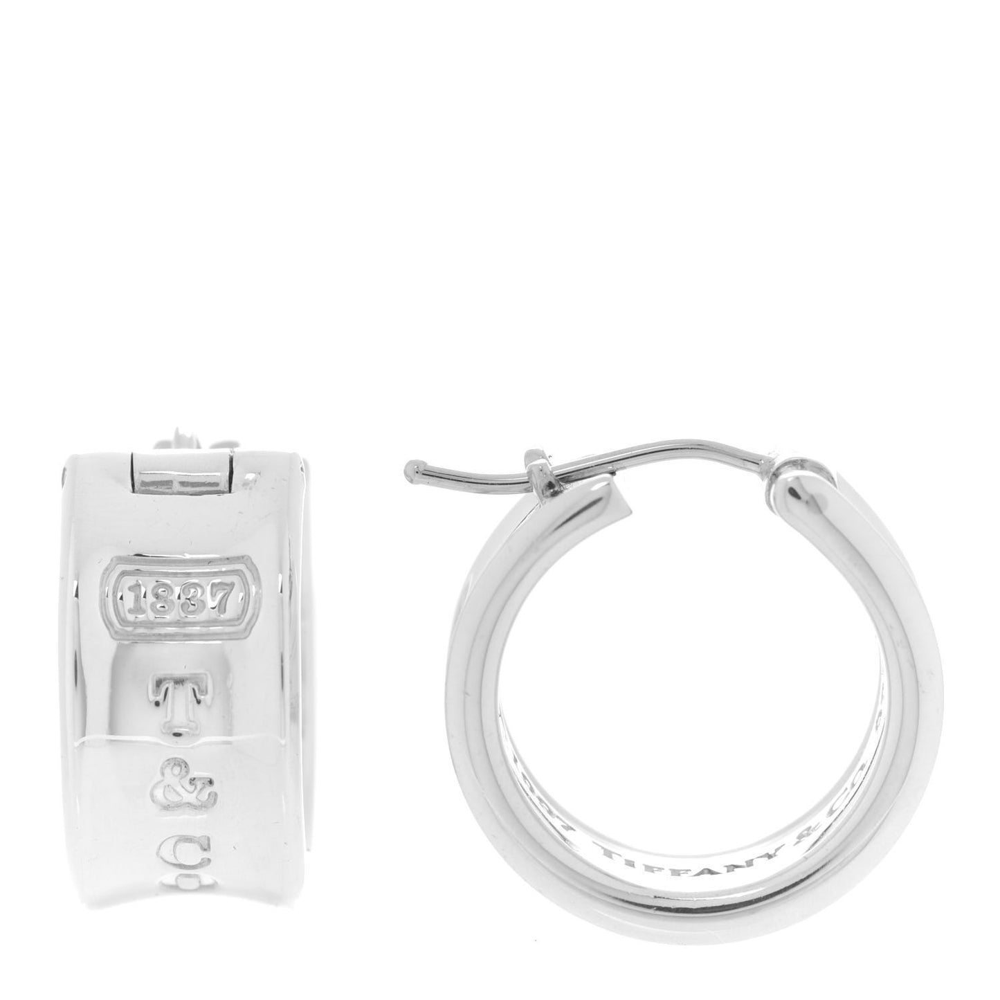 Sterling Silver Wide 1837 Hoop Earrings