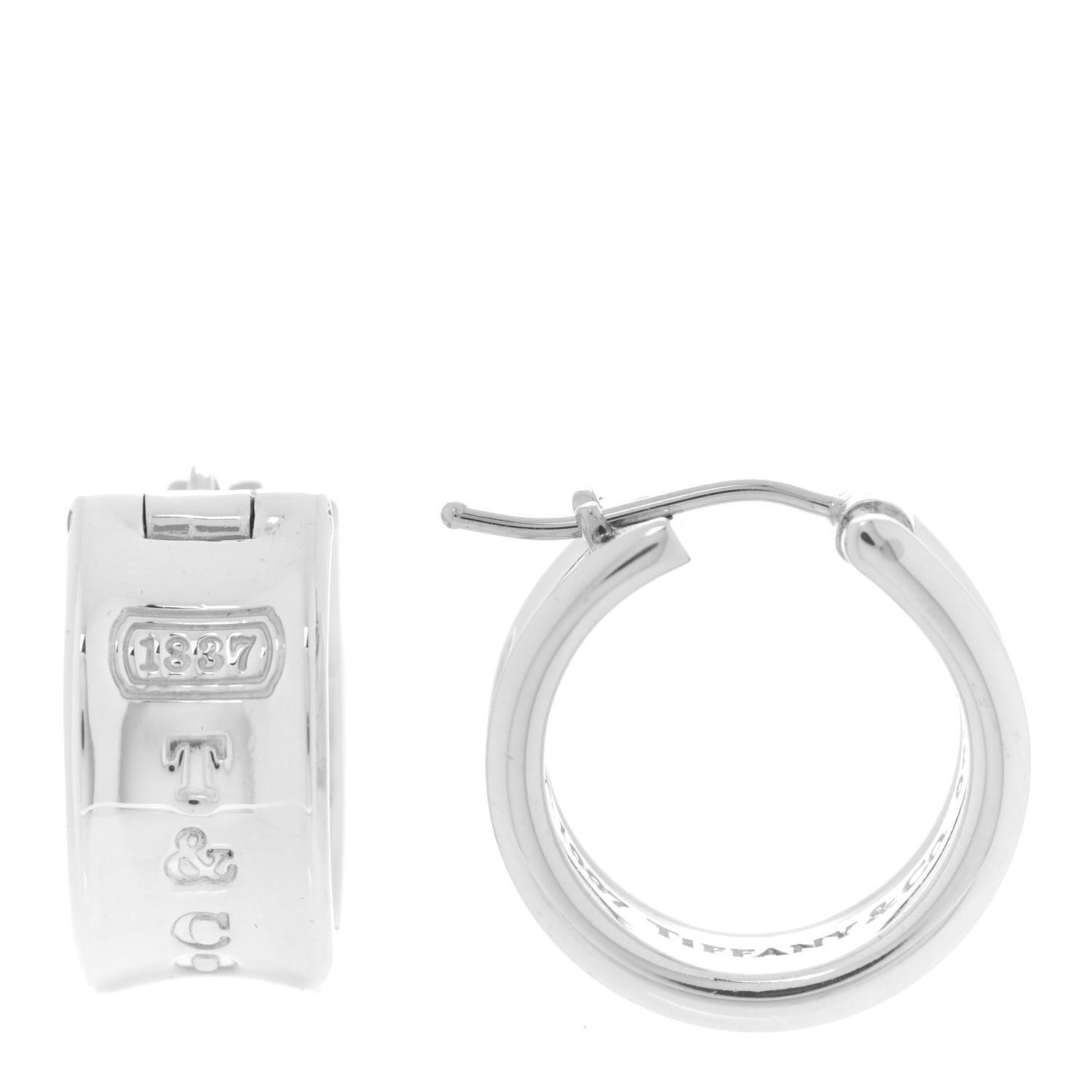 Tiffany Sterling Silver Wide 1837 Hoop Earrings 1 of 5