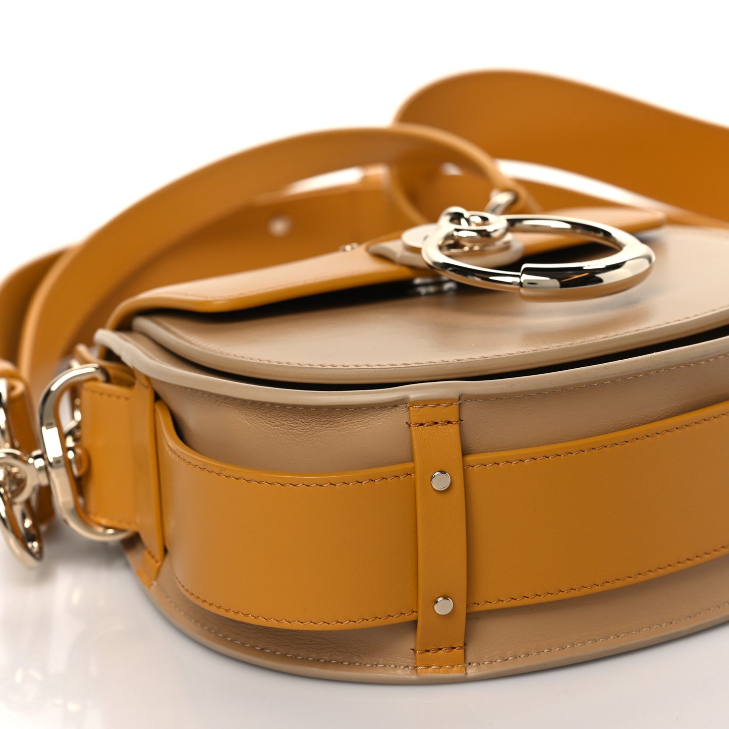 Calfskin Small Tess Bag Beige Burning Camel