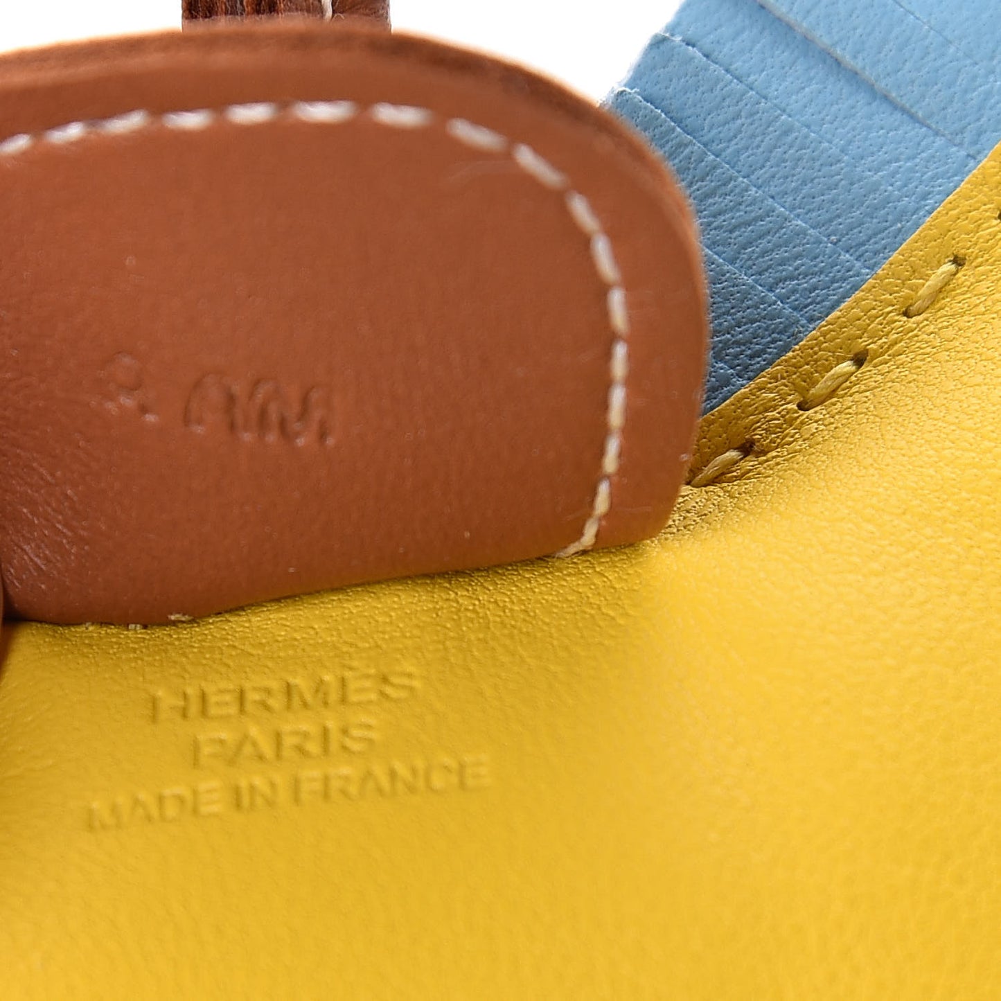 Milo Lambskin Grigri Rodeo Horse Bag Charm MM Jaune de Naples Celeste Gold