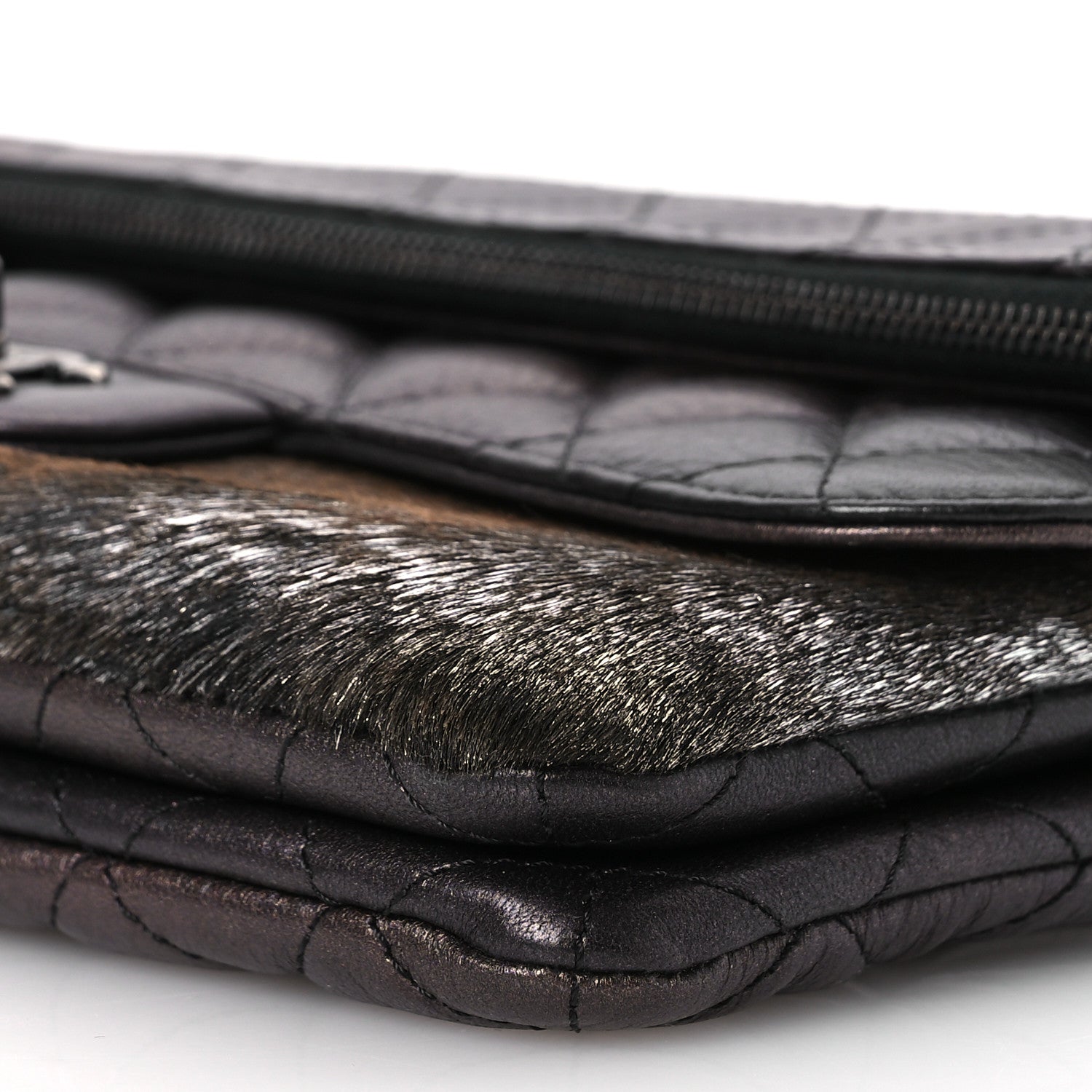 Chanel Metallic Lambskin Pony Hair Quilted Multi Bag Bronze 12 of 13