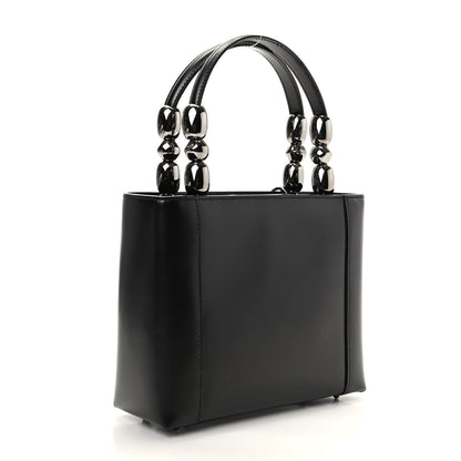 Christian Dior Calfskin Pearl Beaded Mini Maris Top Handle Bag Black 3 of 9