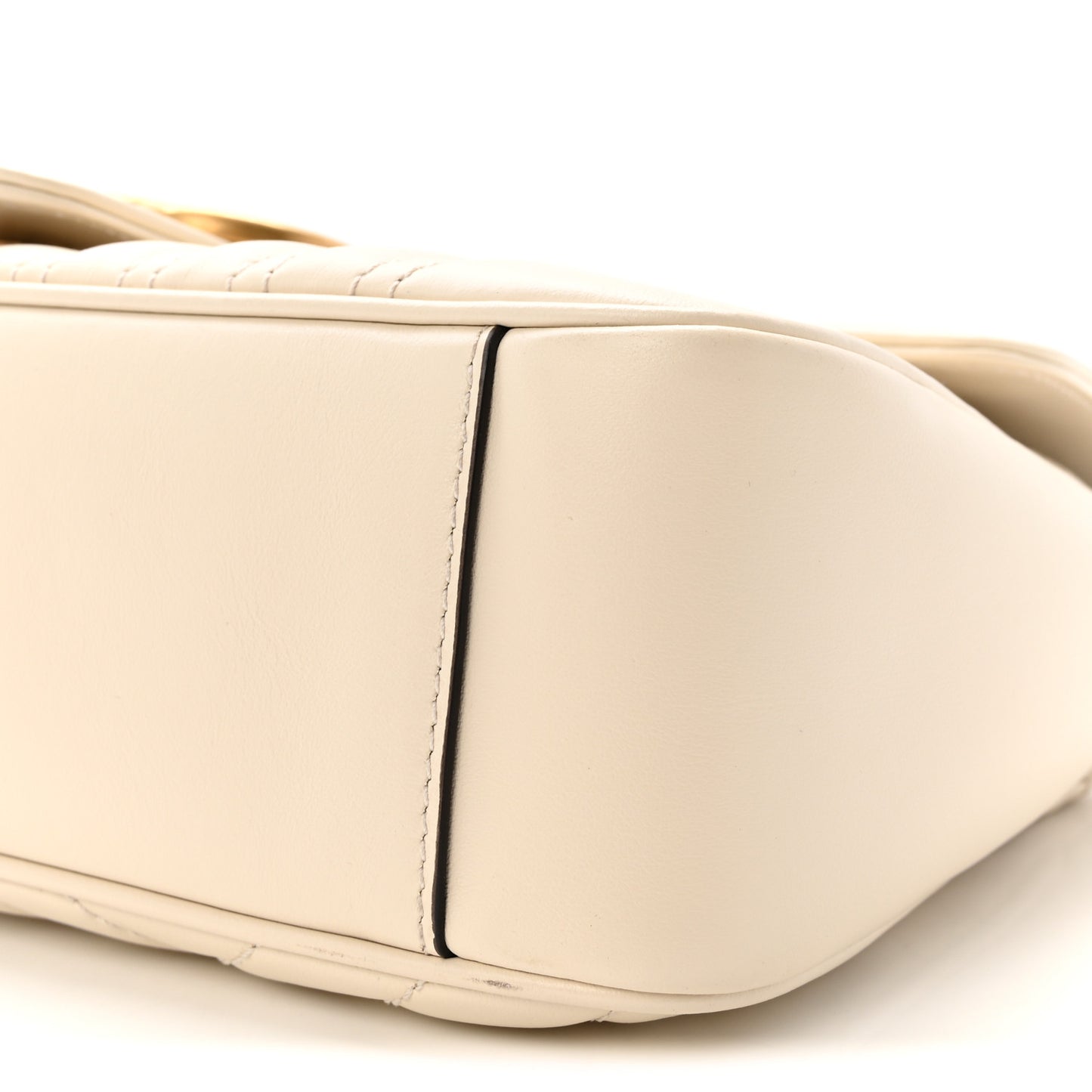 Calfskin Matelasse Small GG Marmont Shoulder Bag White
