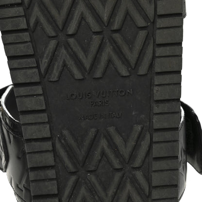 Louis Vuitton Lambskin Embossed Monogram Bom Dia Flat Mule Sandals 40 Black 7 of 10