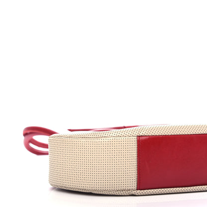 Chanel Perforated Lambskin Kiss Lock Light Beige Red 8 of 12