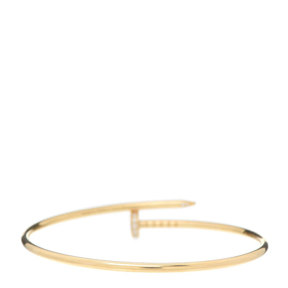 Cartier 18K Yellow Gold Diamond Small Juste Un Clou Bracelet 17 3 of 6