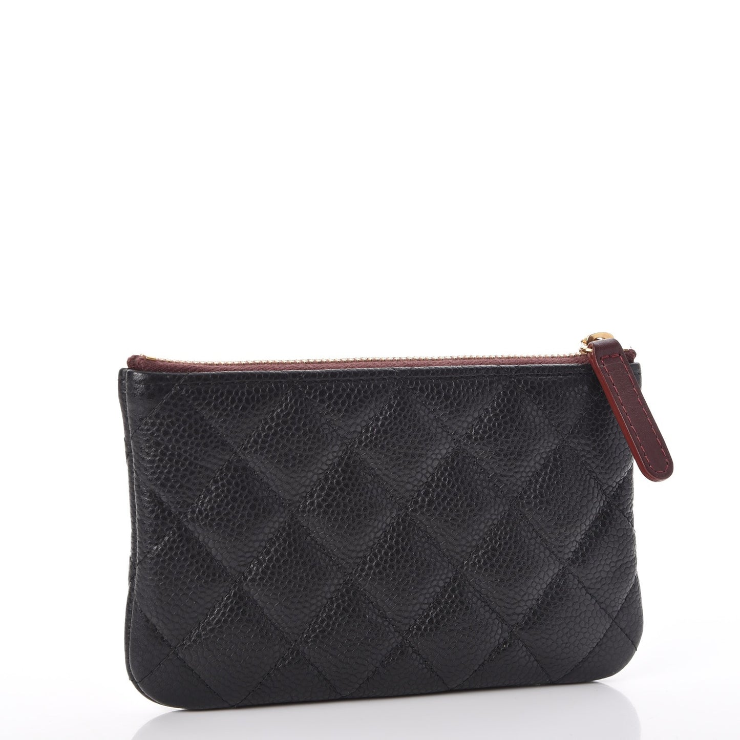 Caviar Quilted Small Cosmetic Case Black