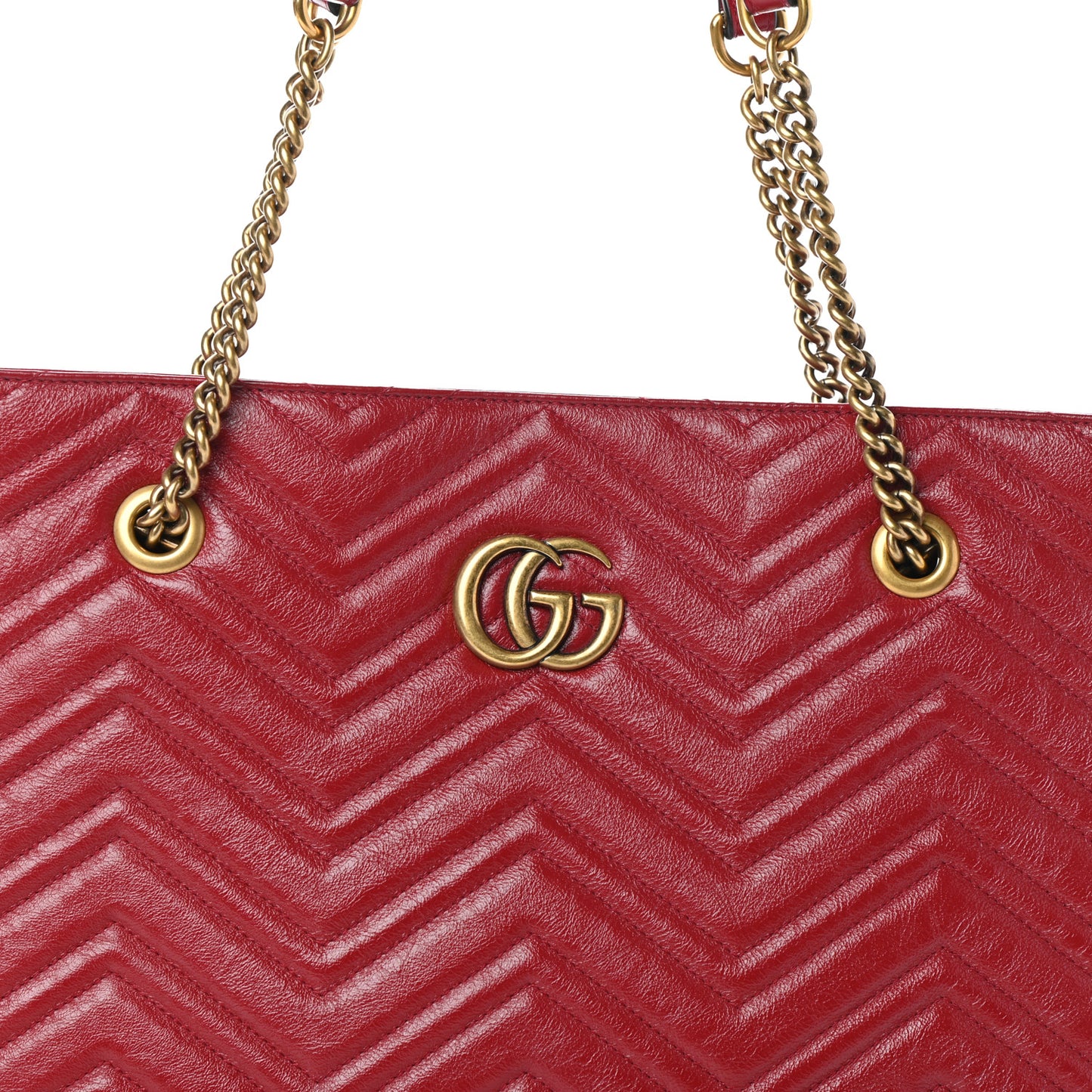Azalea Calfskin Matelasse Medium GG Marmont Slim Tote Romantic Cerise