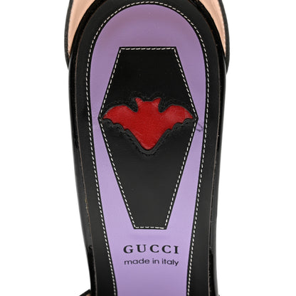 Gucci Patent Crystal GG Bow Sadie Spike Ankle Strap d'Orsay Platform High Heel Pumps 40 Black 7 of 9
