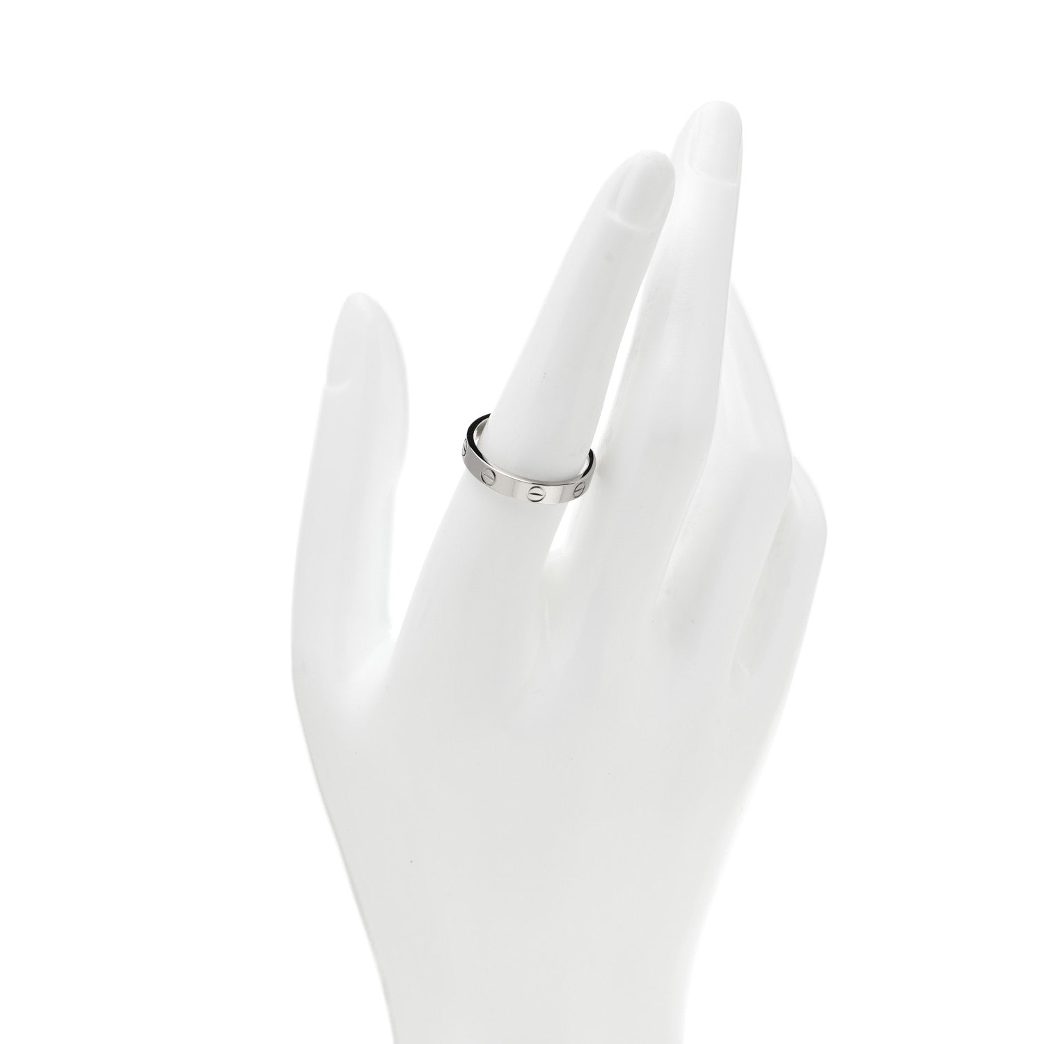 Cartier 18K White Gold 3.5mm LOVE Wedding Band Ring 56 7.75 2 of 4