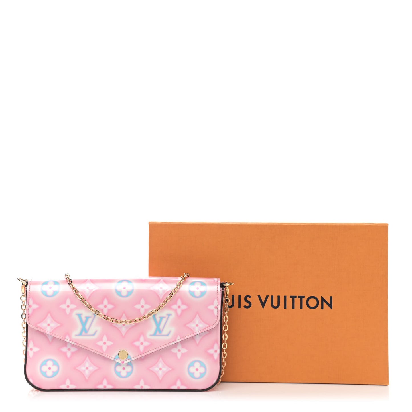 Vernis Valentine Felicie Pochette Chain Wallet Light Pink Neon