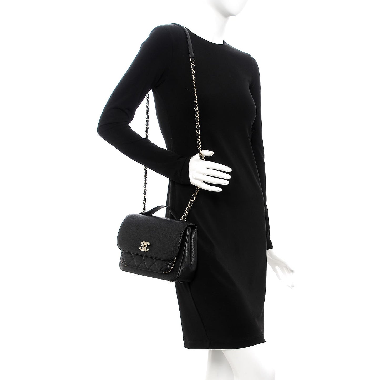 Caviar Quilted Small Business Affinity Flap Black